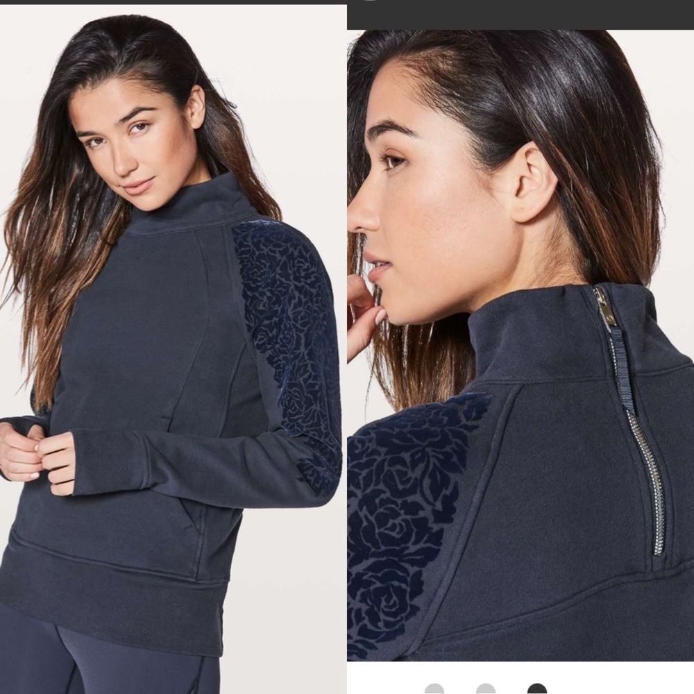 lululemon Floral Flock Pullover Midnight Navy